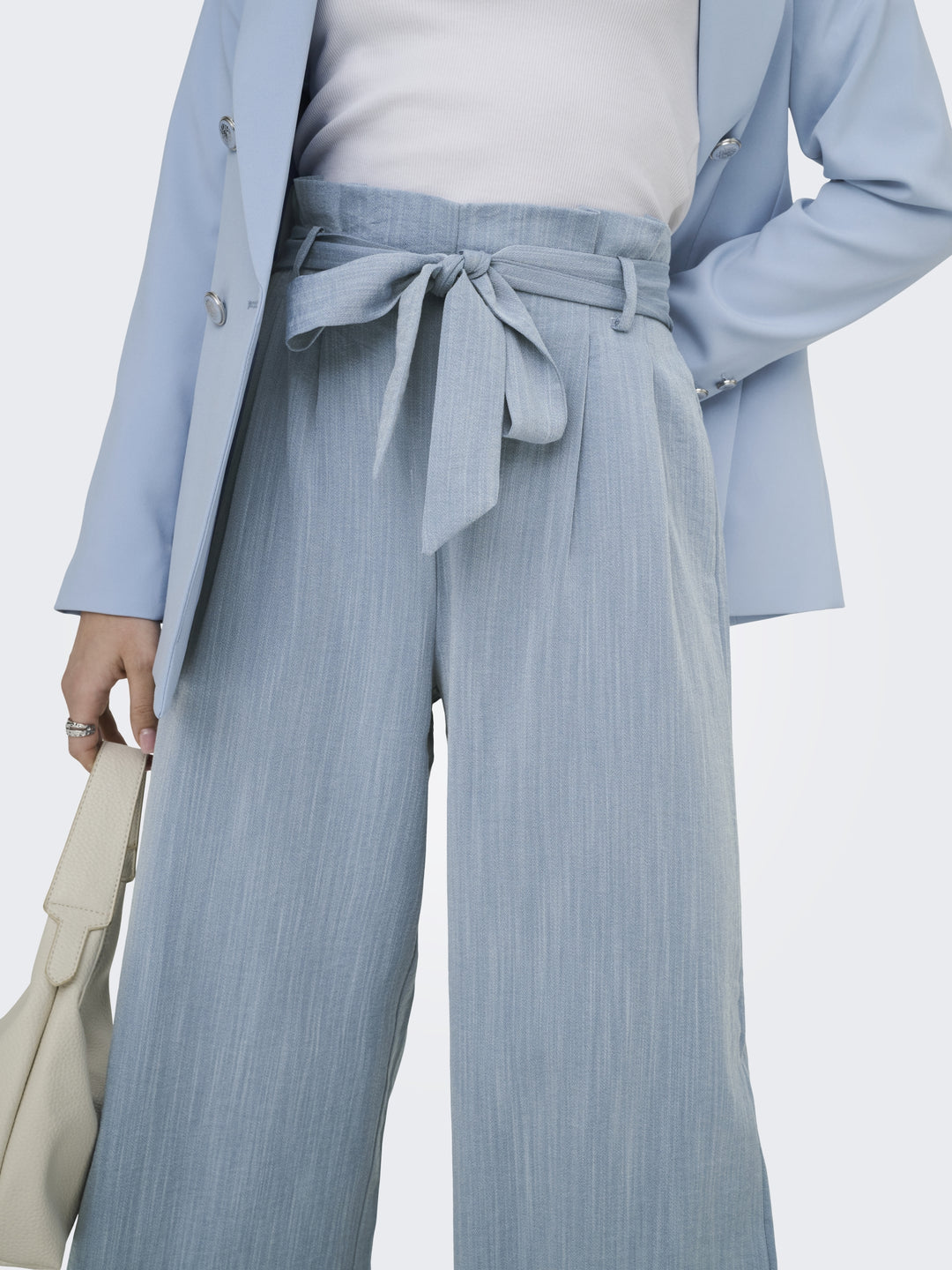 ONLMARSA SOLID PAPERBAG PANT WVN NO, Faded Denim/MELANGE 179686001 Bild 7