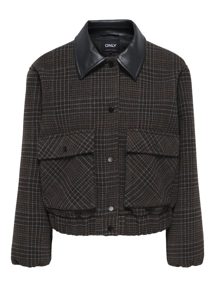 ONLMIKA CHECK BOMBER JACKET OTW, Black Coffee/Check 177943001 Bild 1