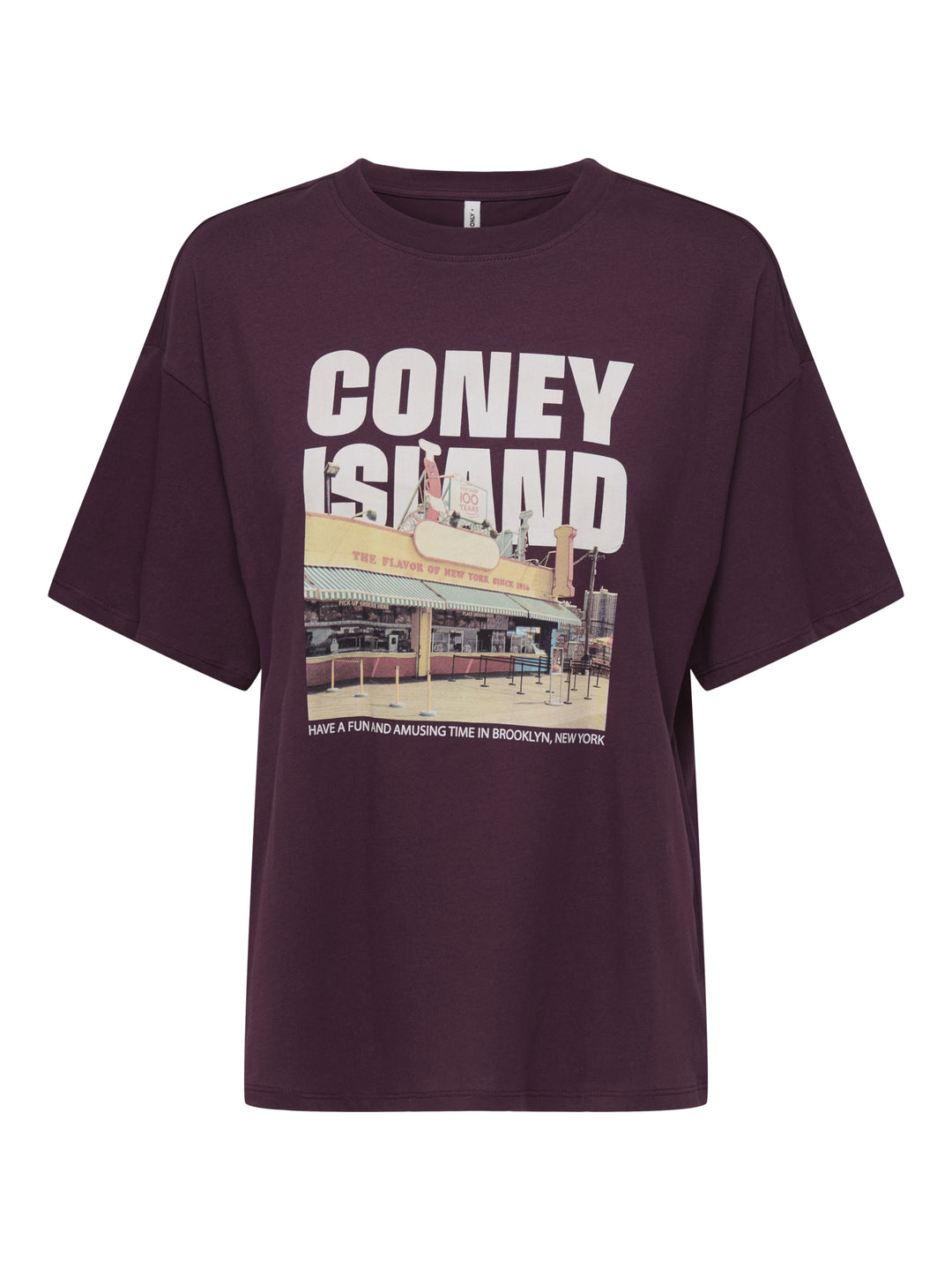 ONLMILA S/S PRINT BOX JRS, Grape Wine/Mila coney island front 275877003 Bild 1