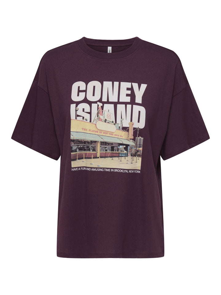 ONLMILA S/S PRINT BOX JRS, Grape Wine/Mila coney island front 275877003 Bild 1