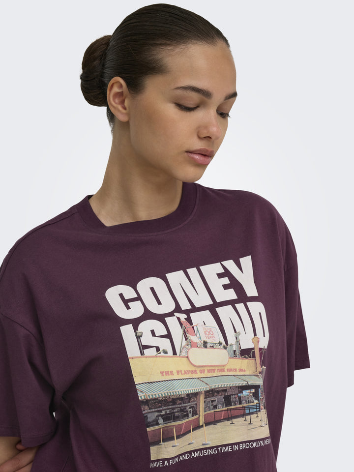 ONLMILA S/S PRINT BOX JRS, Grape Wine/Mila coney island front 275877003 Bild 7