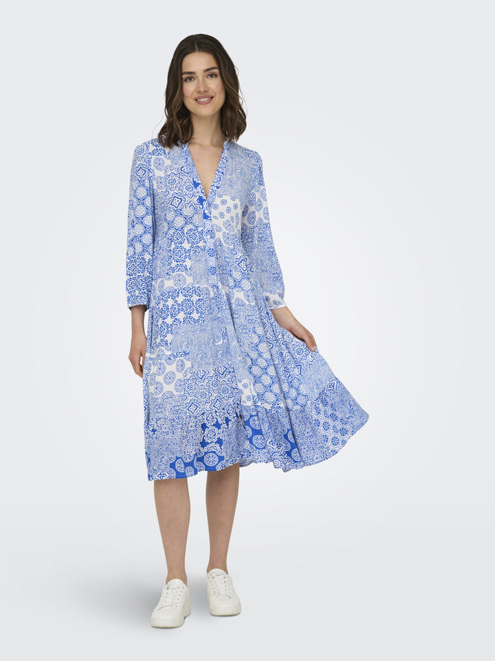 ONLMILANA 7/8 DRESS WVN NOOS, Princess Blue/MIX GRAPHIC 219550010 Bild 7