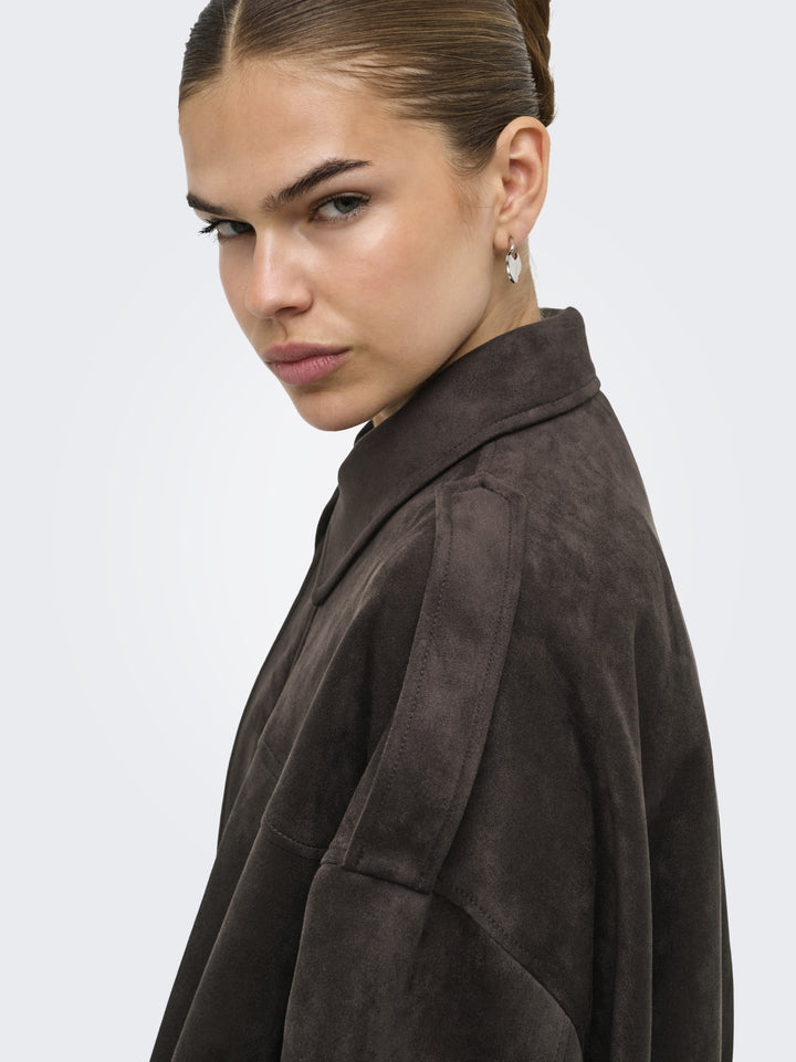 ONLMOON-STINA FAUX SUEDE BOMBER PNT, Chocolate Torte 244915 Bild 3