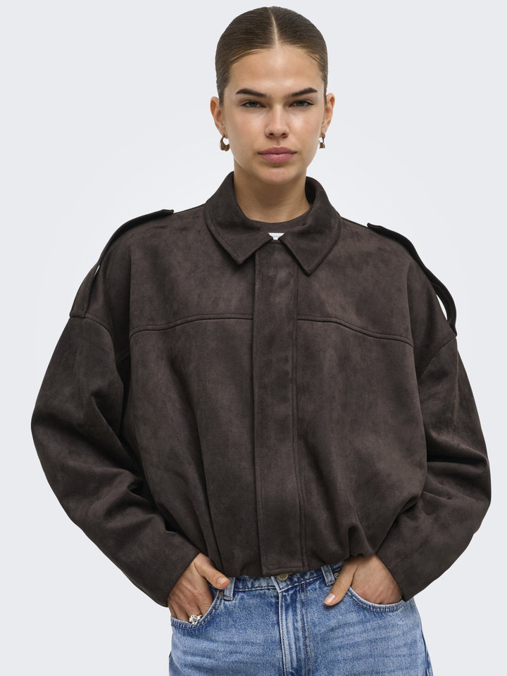 ONLMOON-STINA FAUX SUEDE BOMBER PNT, Chocolate Torte 244915 Bild 7