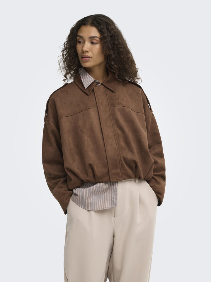 ONLMOON-STINA FAUX SUEDE BOMBER PNT, Soft Silt 306687 Bild 4