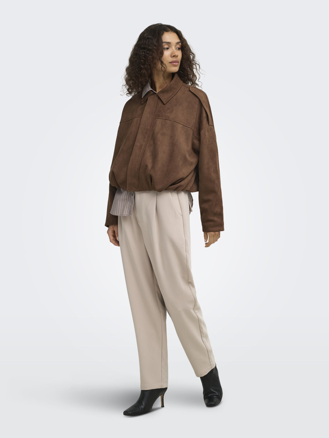 ONLMOON-STINA FAUX SUEDE BOMBER PNT, Soft Silt 306687 Bild 6