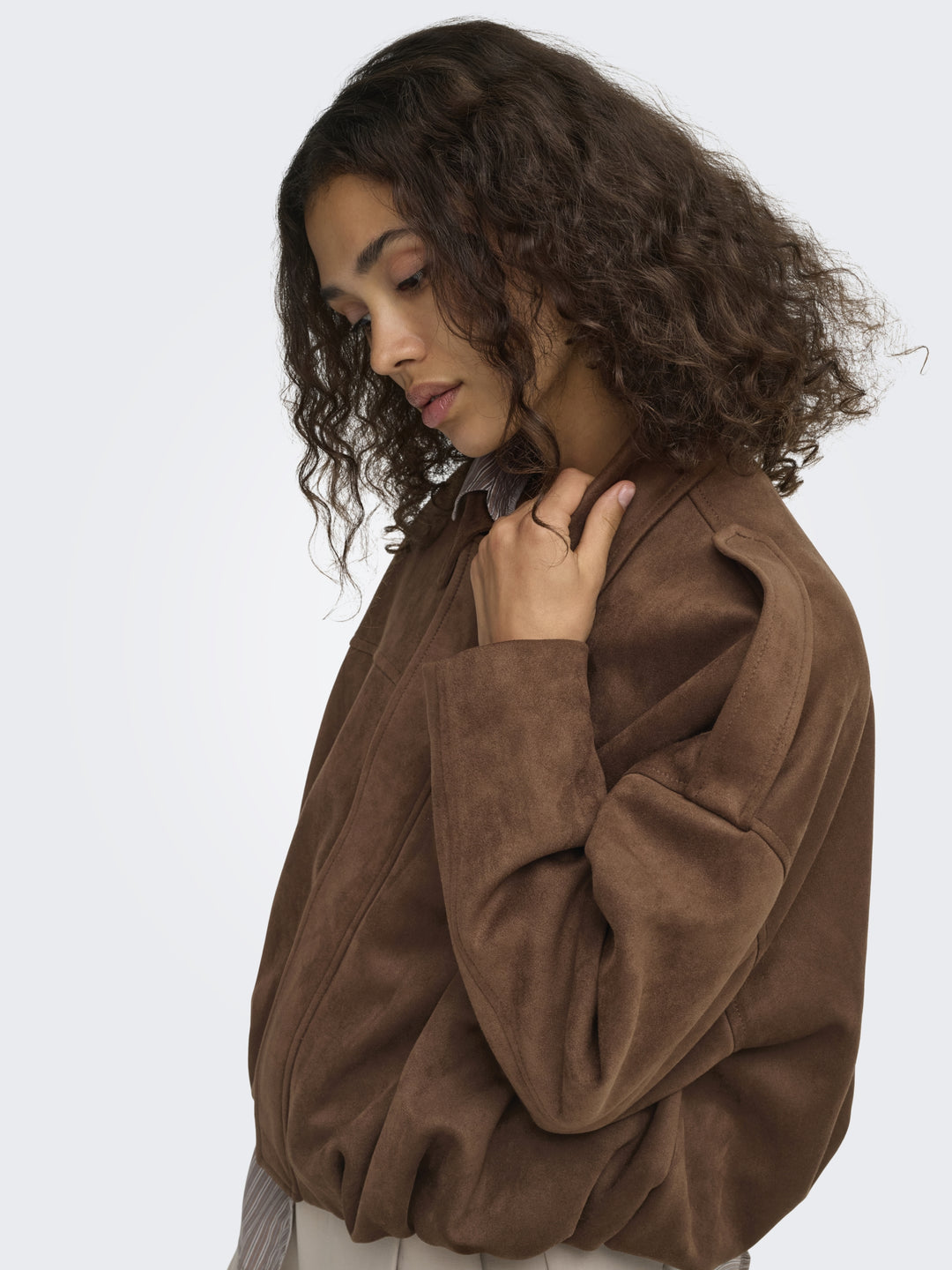 ONLMOON-STINA FAUX SUEDE BOMBER PNT, Soft Silt 306687 Bild 7