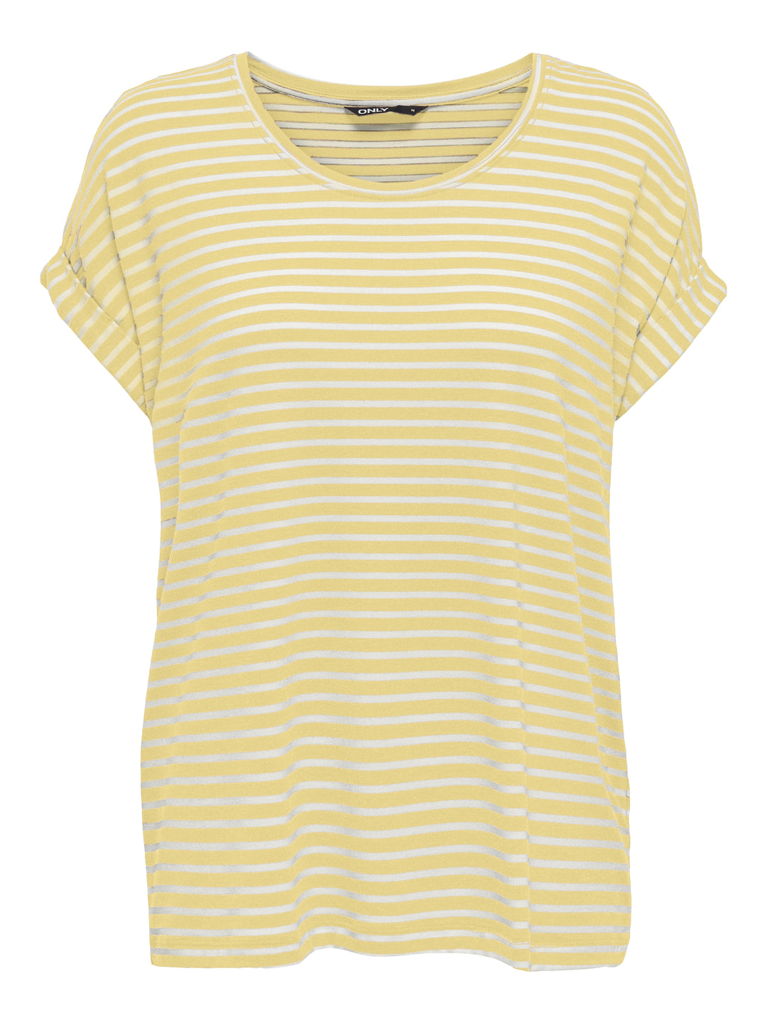 ONLMOSTER STRIPE S/S O-NECK TOP JRS, Pale Banana/CLOUD DANCER 210331001 Bild 1