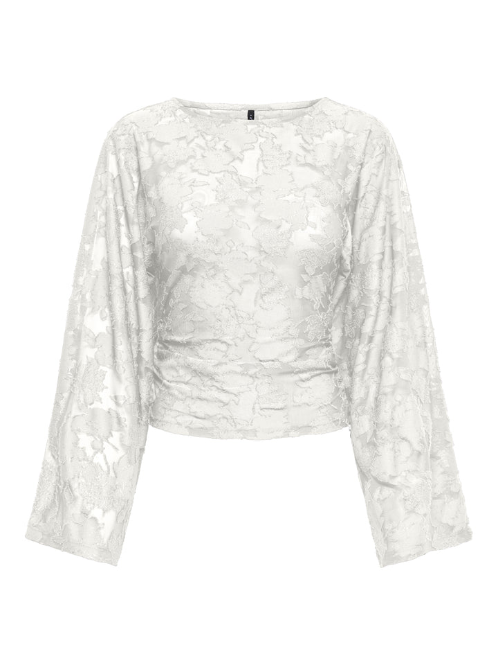 ONLNADIA L/S RUCHING TOP JRS, Cloud Dancer 177922 Bild 1