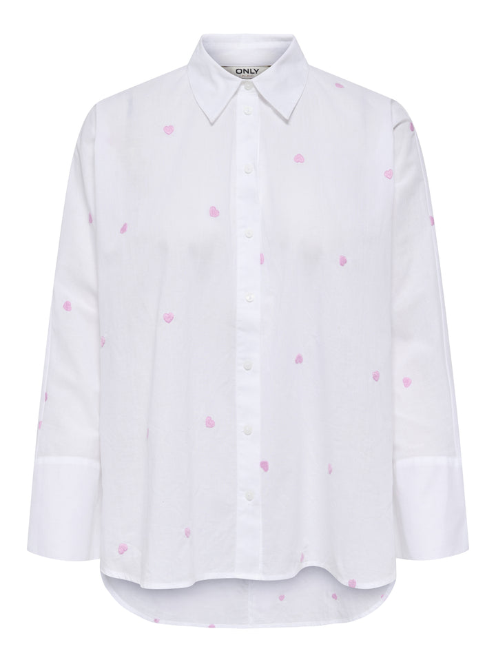 ONLNEW LINA GRACE LS EMB SHIRT NOOS, Bright White/PASTEL LAVENDER HEART 190858048 Bild 1