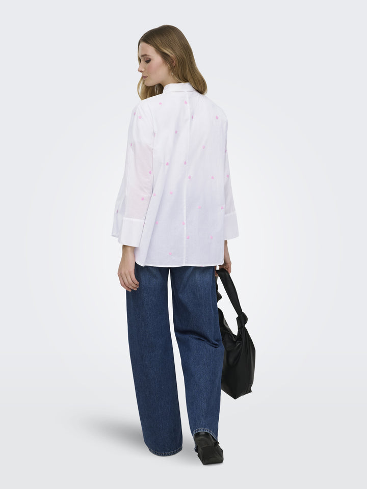 ONLNEW LINA GRACE LS EMB SHIRT NOOS, Bright White/PASTEL LAVENDER HEART 190858048 Bild 5