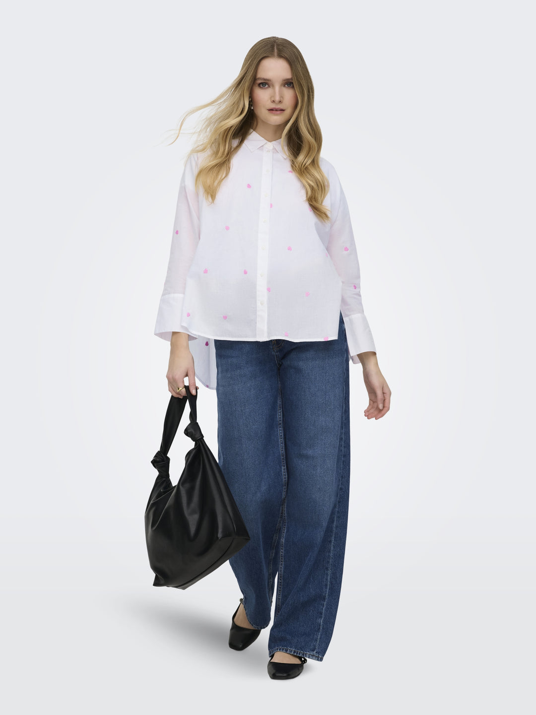 ONLNEW LINA GRACE LS EMB SHIRT NOOS, Bright White/PASTEL LAVENDER HEART 190858048 Bild 7
