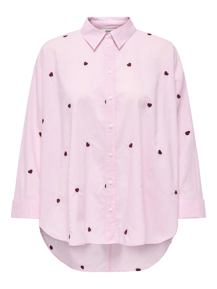 ONLNEW LINA GRACE LS EMB SHIRT NOOS, Roseate Spoonbill/BORDEAUX HEART 234475046 Bild 1