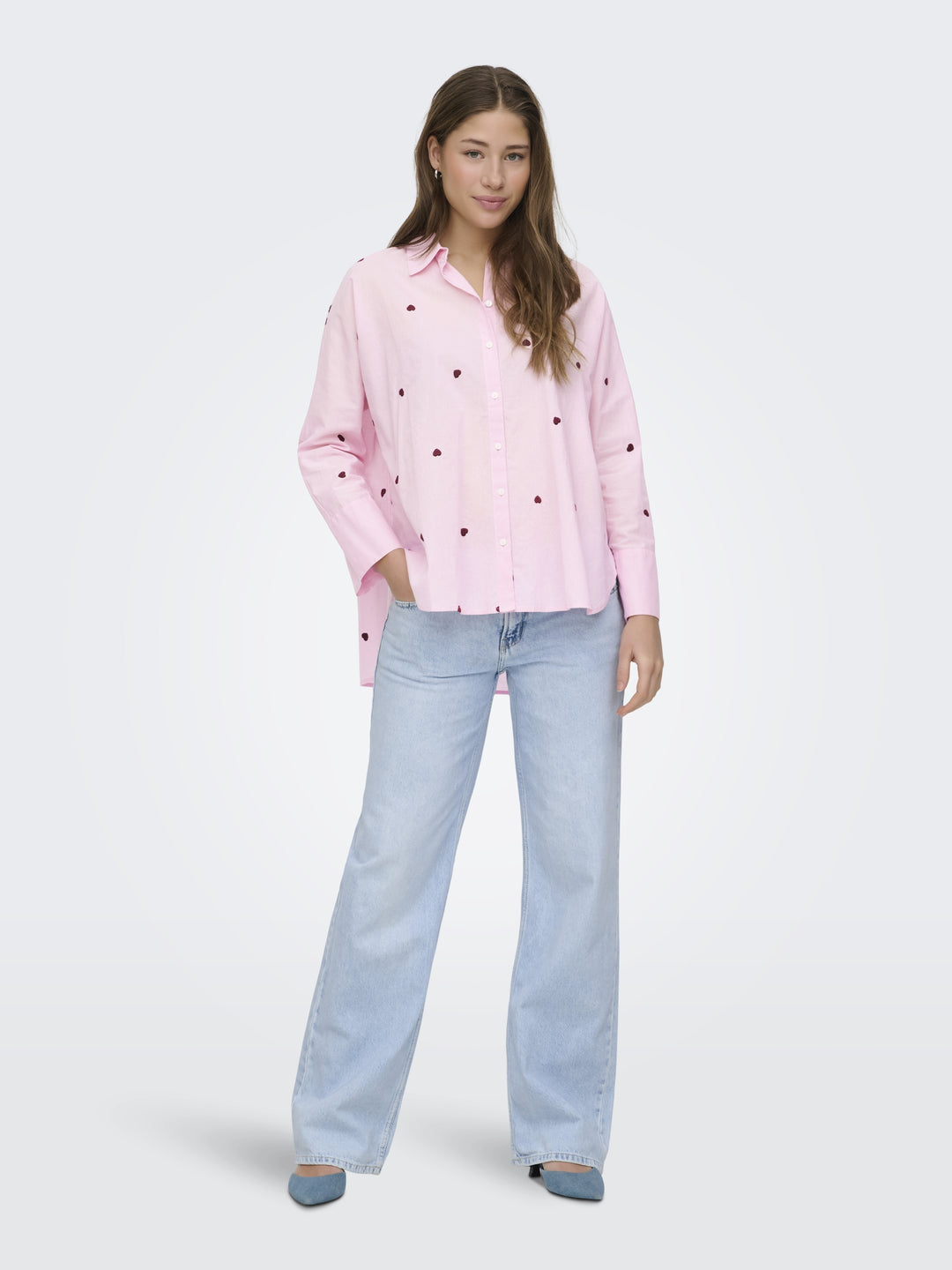 ONLNEW LINA GRACE LS EMB SHIRT NOOS, Roseate Spoonbill/BORDEAUX HEART 234475046 Bild 5