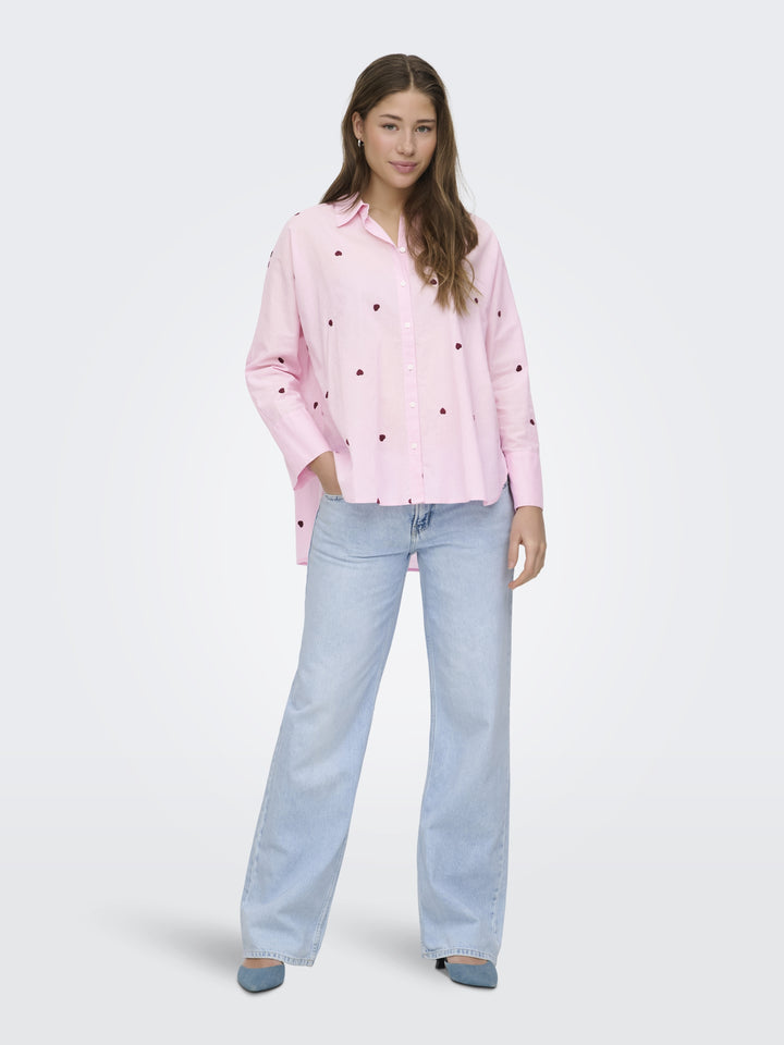 ONLNEW LINA GRACE LS EMB SHIRT NOOS, Roseate Spoonbill/BORDEAUX HEART 234475046 Bild 5