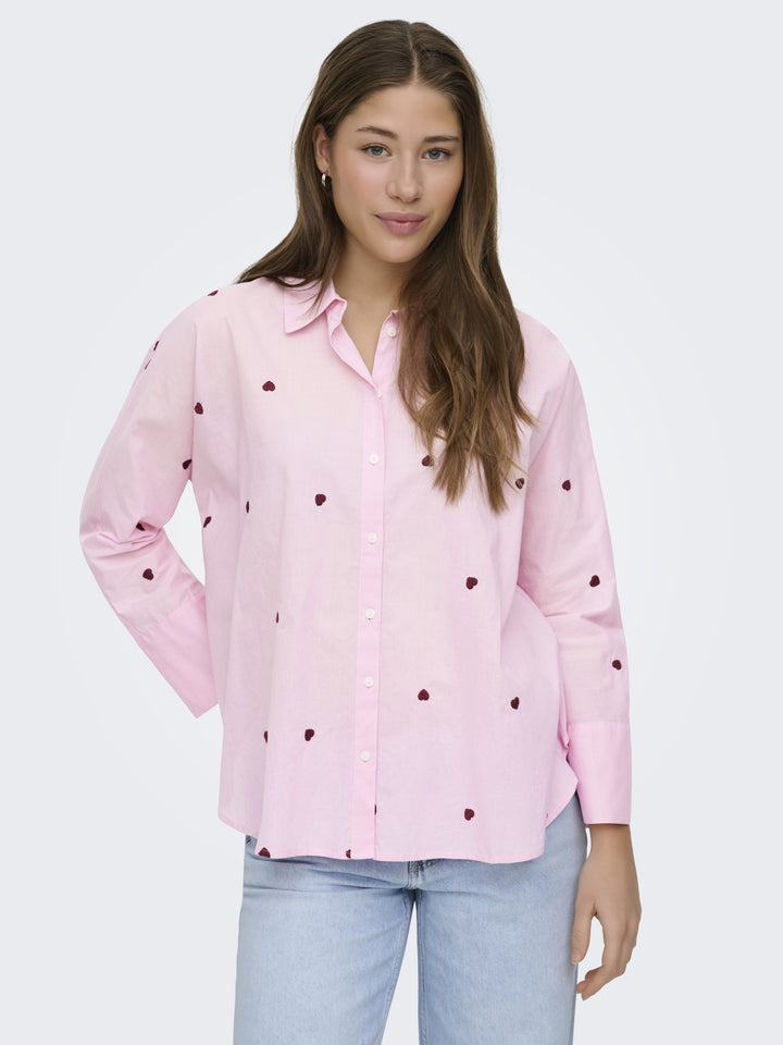 ONLNEW LINA GRACE LS EMB SHIRT NOOS, Roseate Spoonbill/BORDEAUX HEART 234475046 Bild 6