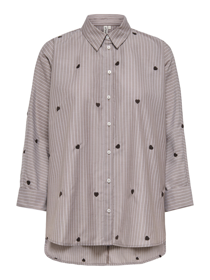 ONLNEW LINA GRACE STR EMB SHIRT NOO, Coffee Bean/STRIPE W. COFFEE BEAN H 237375008 Bild 1