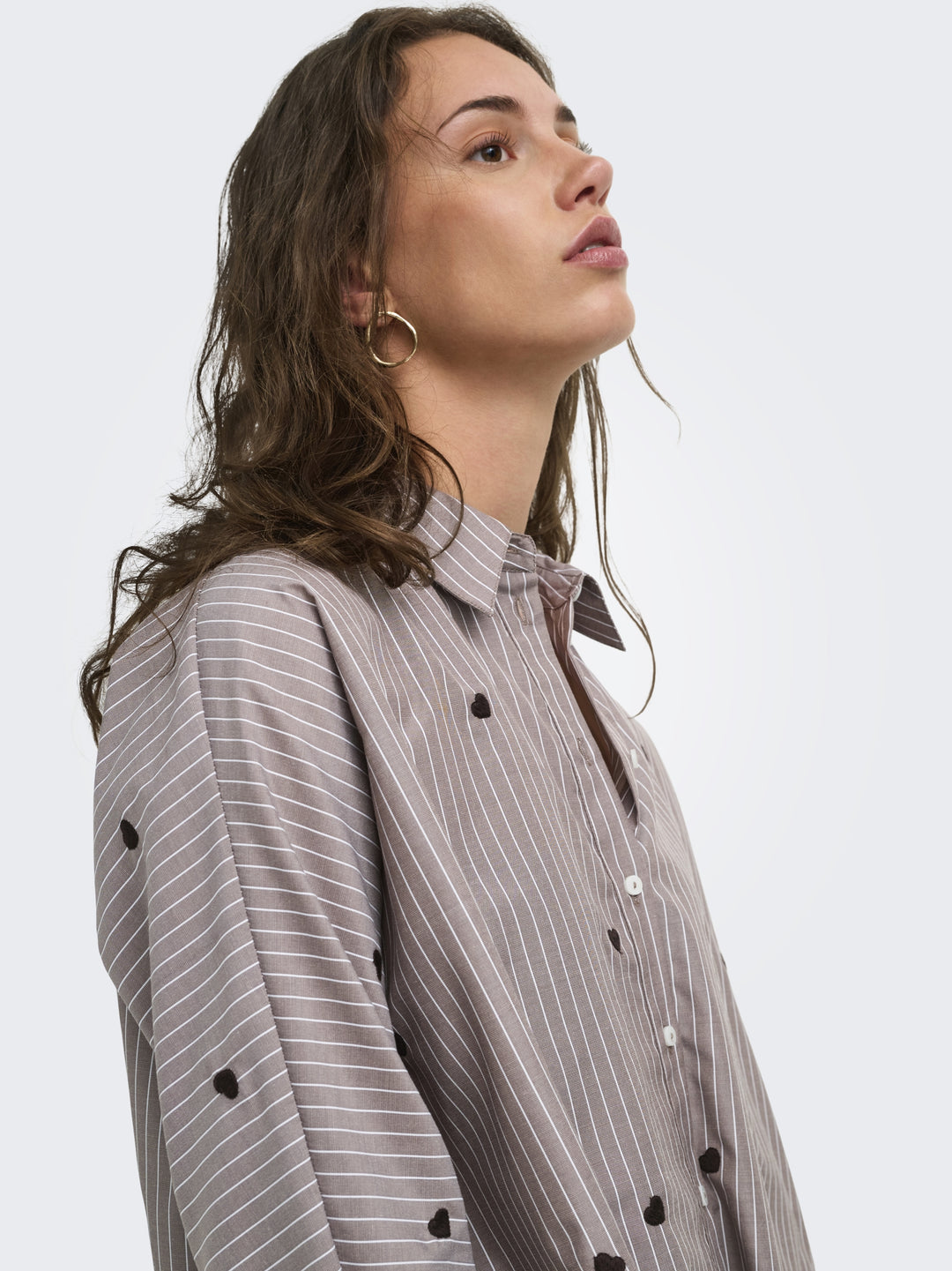 ONLNEW LINA GRACE STR EMB SHIRT NOO, Coffee Bean/STRIPE W. COFFEE BEAN H 237375008 Bild 3