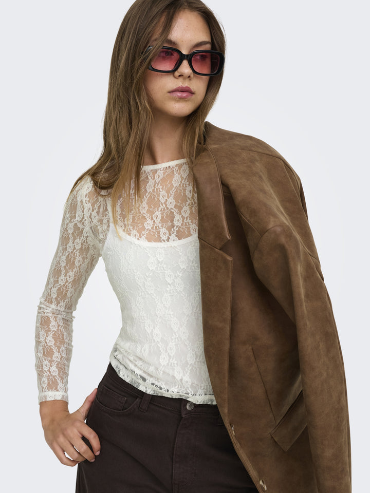 ONLNIKITA L/S BOATNECK LACE TOP BOX, Cloud Dancer 177922 Bild 3