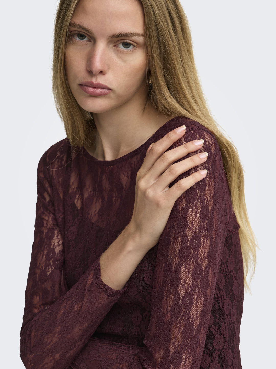 ONLNIKITA L/S BOATNECK LACE TOP BOX, Decadent Chocolate 215570 Bild 3