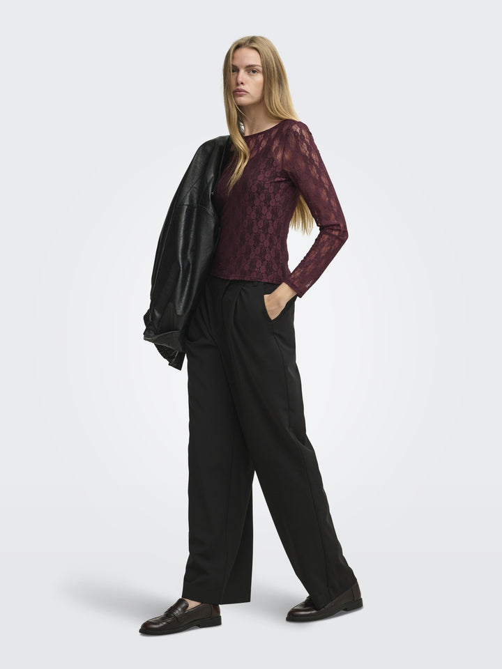 ONLNIKITA L/S BOATNECK LACE TOP BOX, Decadent Chocolate 215570 Bild 5