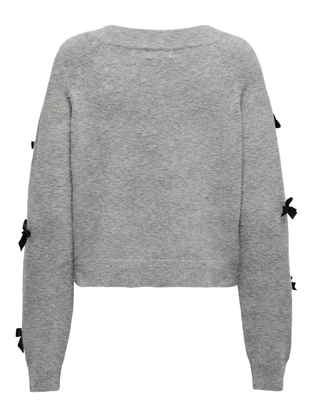 ONLNOELLE LS BOW PULLOVER KNT, Light Grey Melange/W. Black Bows 179073002 Bild 2