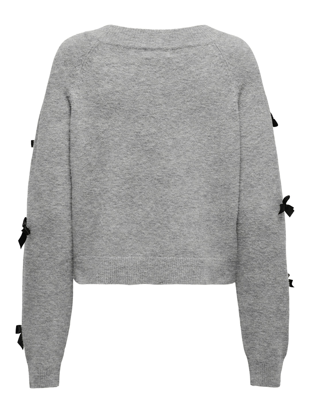 ONLNOELLE LS BOW PULLOVER KNT, Light Grey Melange/W. Black Bows 179073002 Bild 2