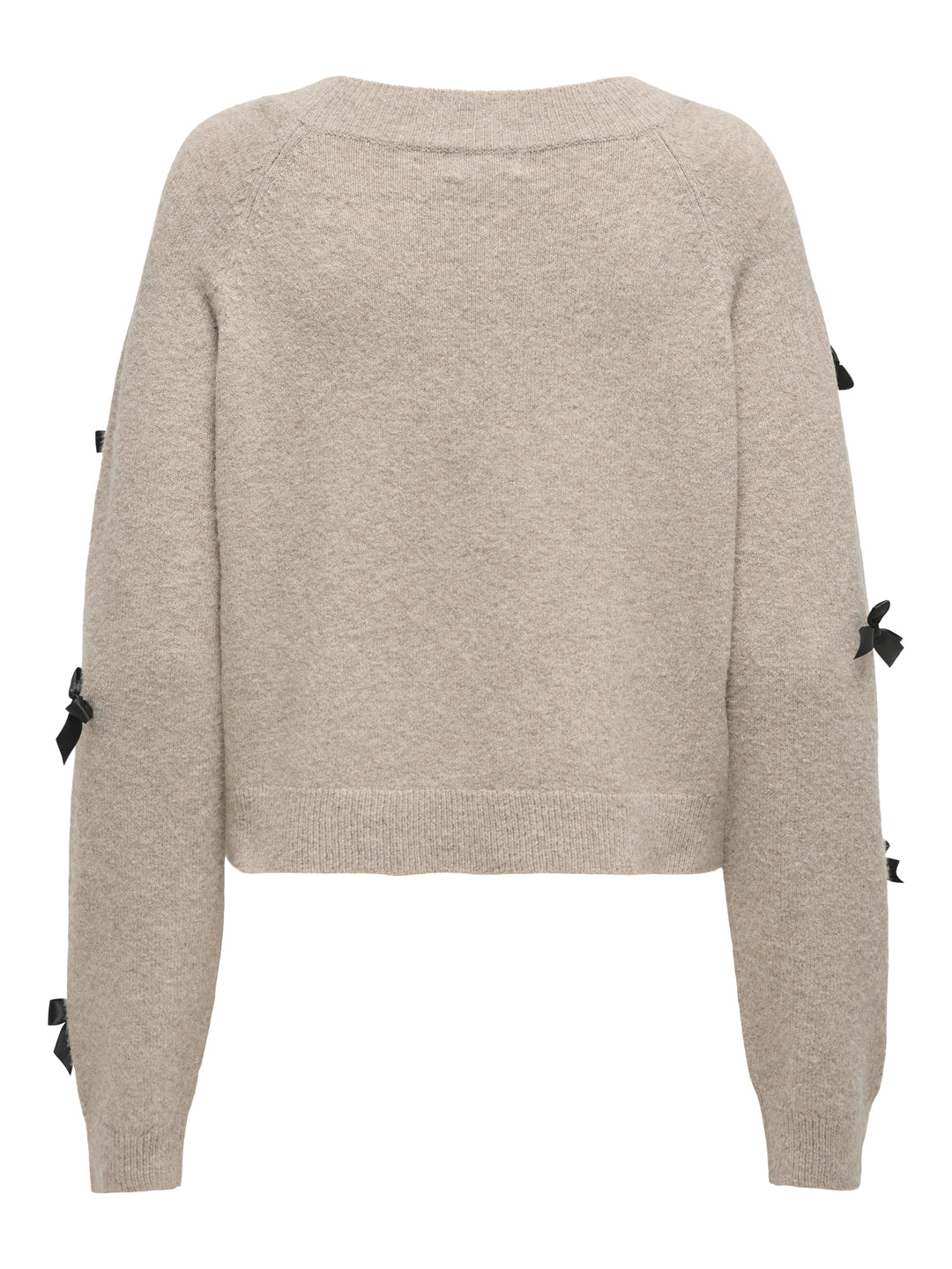 ONLNOELLE LS BOW PULLOVER KNT, Beige/W. Black Bows 180069002 Bild 2