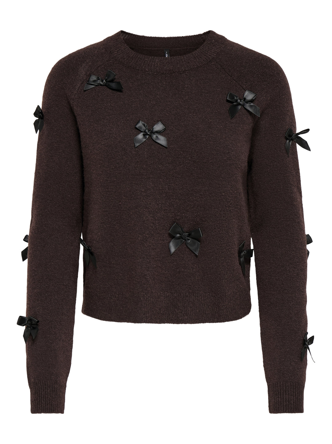 ONLNOELLE LS BOW PULLOVER KNT, Chocolate Torte/Black Bows 244915003 Bild 1