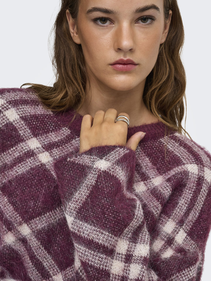 ONLNOEME LS PATTERN O-NECK KNT, Fig/Oatmeal/Mel 177912018 Bild 3