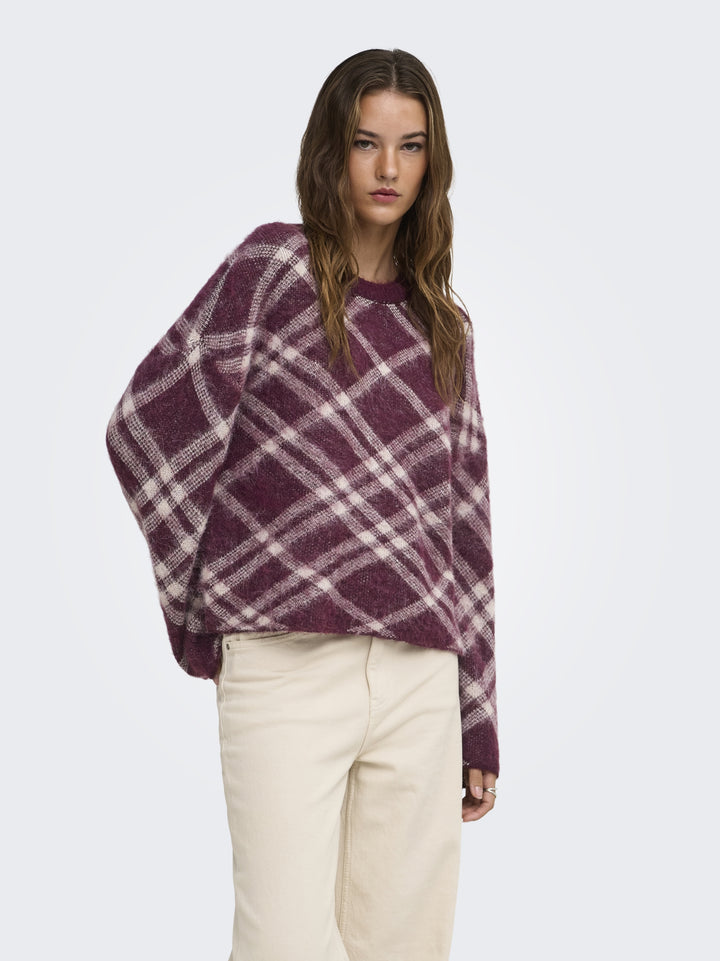 ONLNOEME LS PATTERN O-NECK KNT, Fig/Oatmeal/Mel 177912018 Bild 4