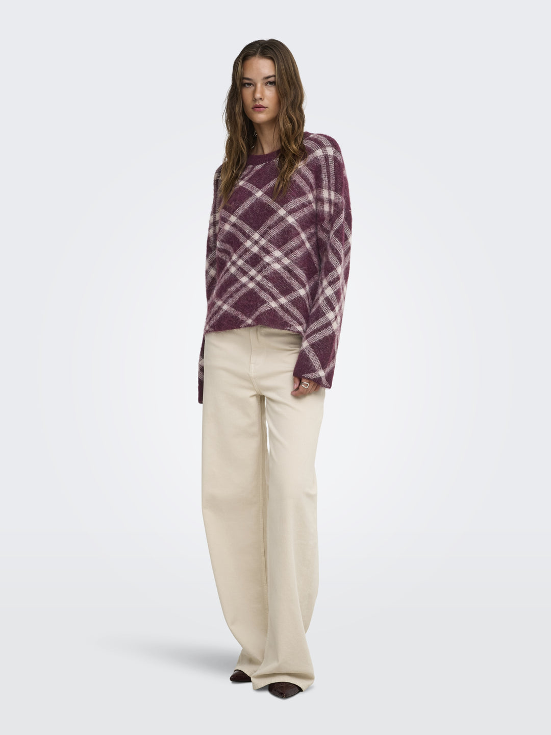 ONLNOEME LS PATTERN O-NECK KNT, Fig/Oatmeal/Mel 177912018 Bild 5