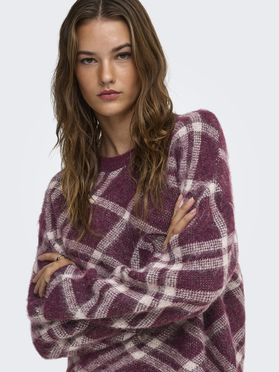 ONLNOEME LS PATTERN O-NECK KNT, Fig/Oatmeal/Mel 177912018 Bild 7