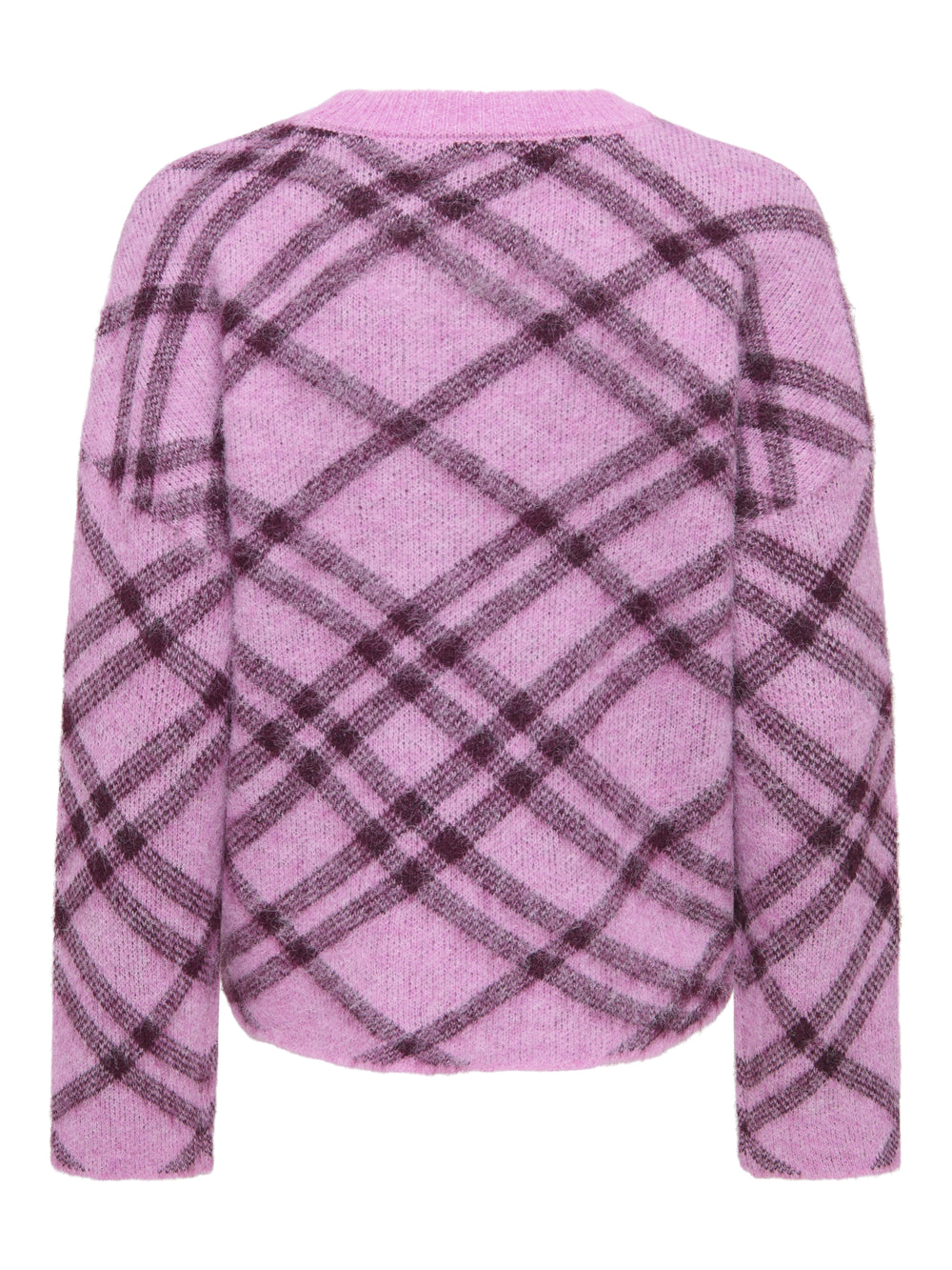 ONLNOEME LS PATTERN O-NECK KNT, Cyclamen/Check/Fig/Mel 286456003 Bild 2