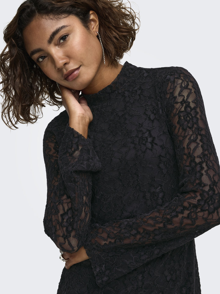 ONLNOLA L/S LACE VELVET DRESS JRS, Black 177911 Bild 6