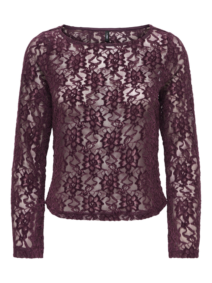 ONLNOLA L/S LACE VELVET TOP JRS, Winetasting 188839 Bild 1