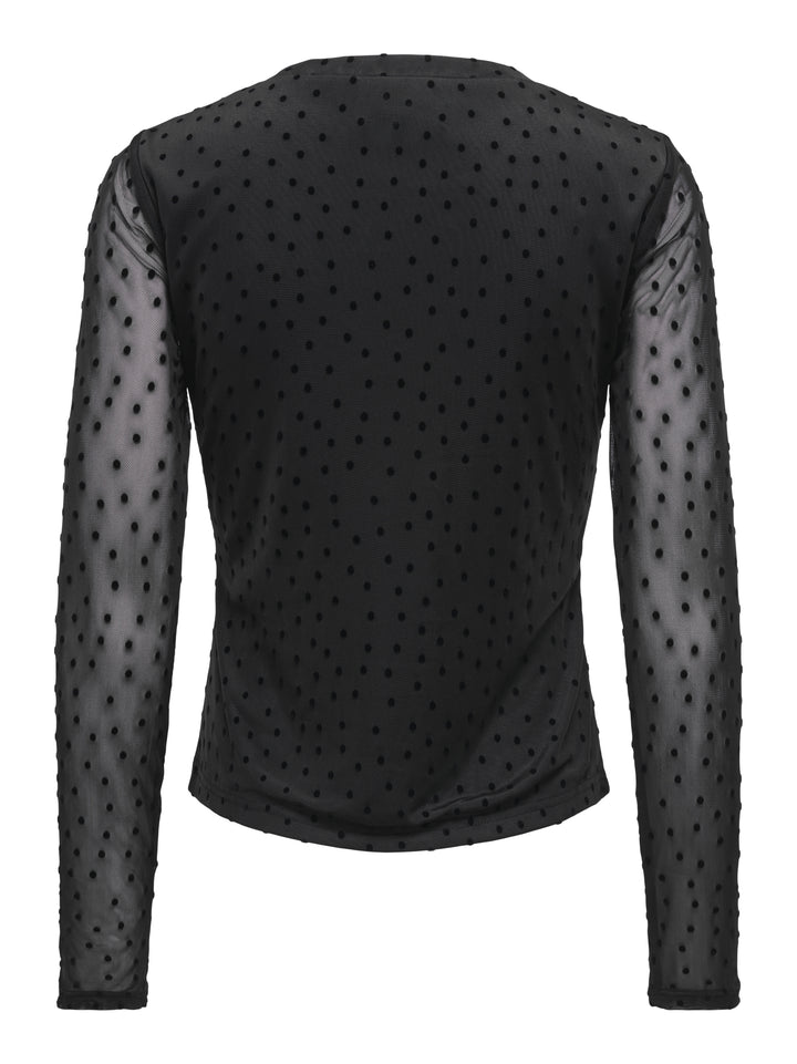 ONLNOVA L/S MESH TOP WVN, Black/743 Black dots 177911010 Bild 2