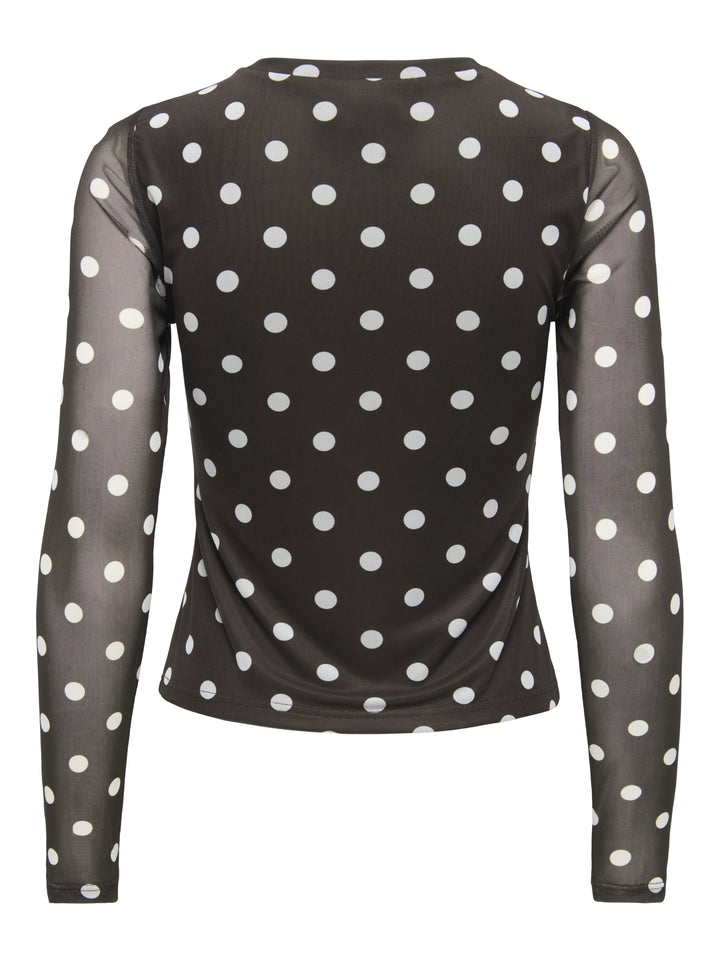 ONLNOVA L/S MESH TOP WVN, Coffee Bean/745 White dots 237375012 Bild 2
