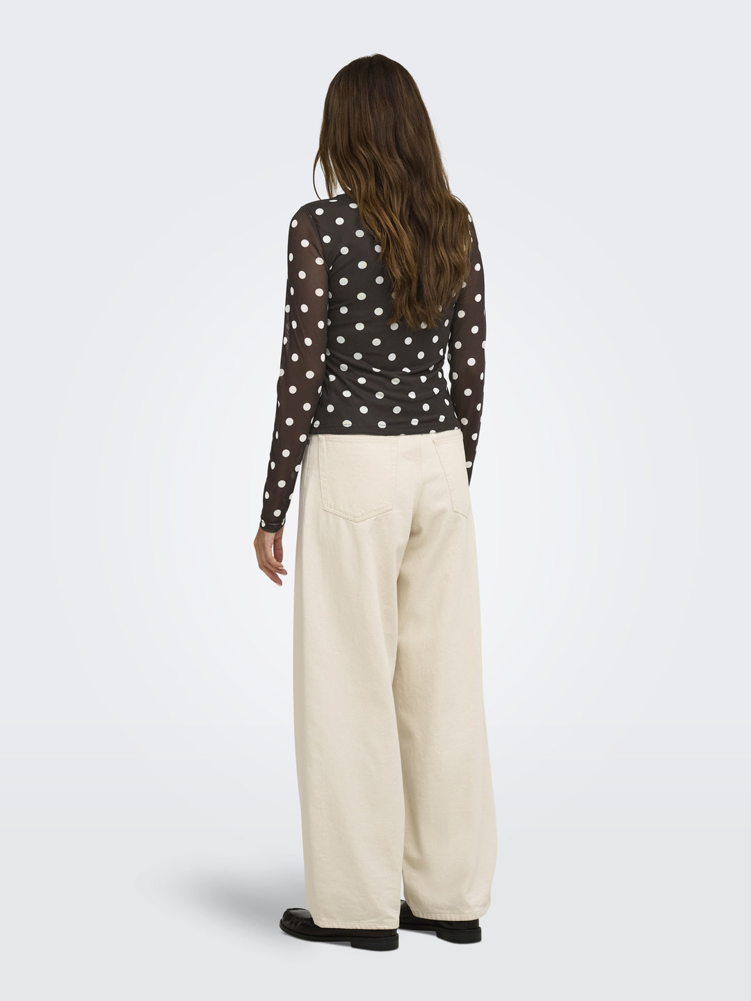 ONLNOVA L/S MESH TOP WVN, Coffee Bean/745 White dots 237375012 Bild 5