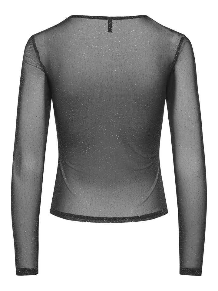 ONLOPUS L/S MESH TOP JRS, Black/Silver glitter dots (opus) 177911002 Bild 3