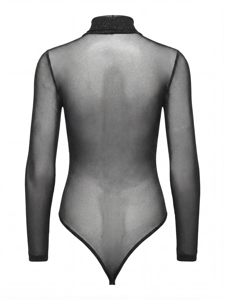 ONLOPUS LS GLITTER MESH BODYSTOCKIN, Black/Silver glitter dots (opus) 177911001 Bild 2