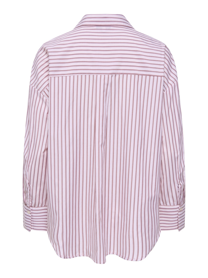 ONLOREGON ALVA LS REG SHIRT NOOS WV, Fuchsia Pink/BORDEAUX+WHITE 219990006 Bild 2