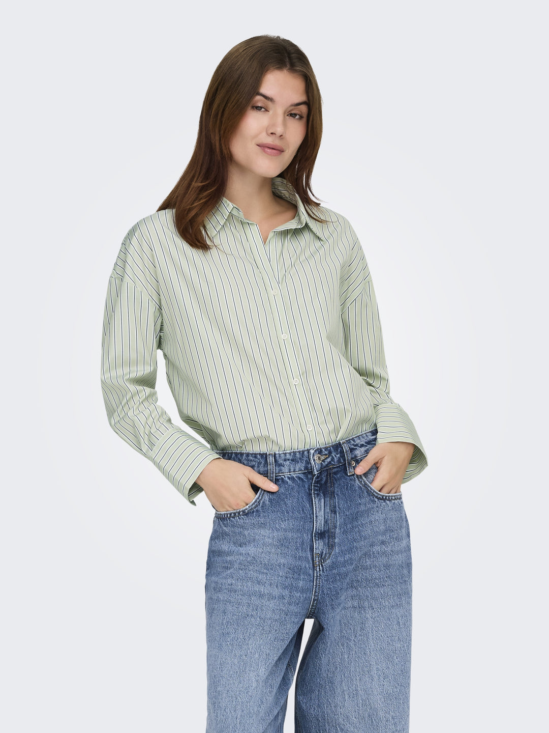 ONLOREGON ALVA LS REG SHIRT NOOS WV, Celadon Green/DOUGLAS FIR 276215001 Bild 3