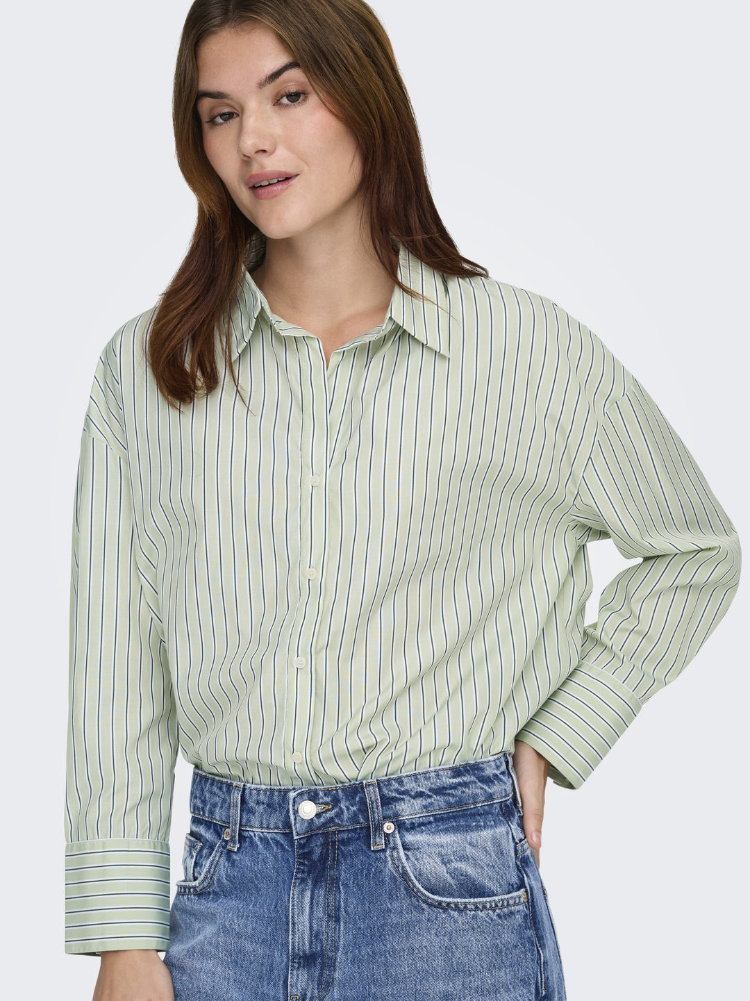 ONLOREGON ALVA LS REG SHIRT NOOS WV, Celadon Green/DOUGLAS FIR 276215001 Bild 6