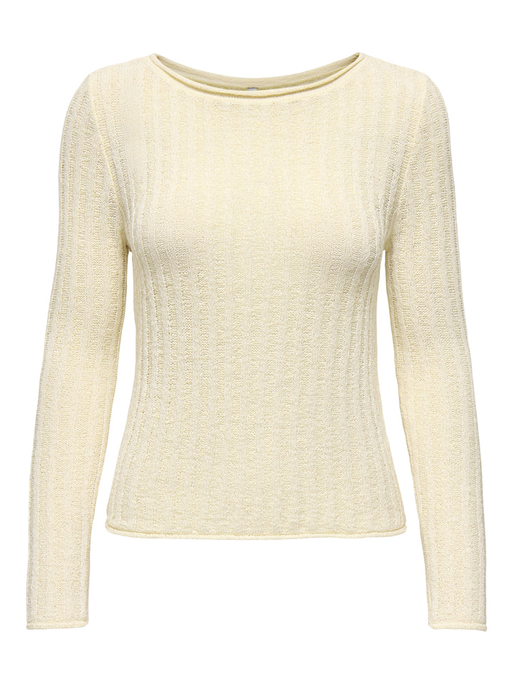 ONLPAMELA LS RIB O-NECK PULLOVER CC, Birch 180083 Bild 1
