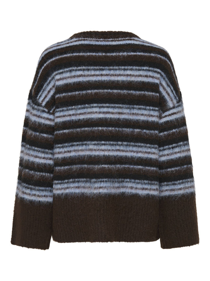 ONLPERIL LS LOOSE O-NECK KNT, Coffee Bean/Black/Dusty Blue/Mel 237375002 Bild 2