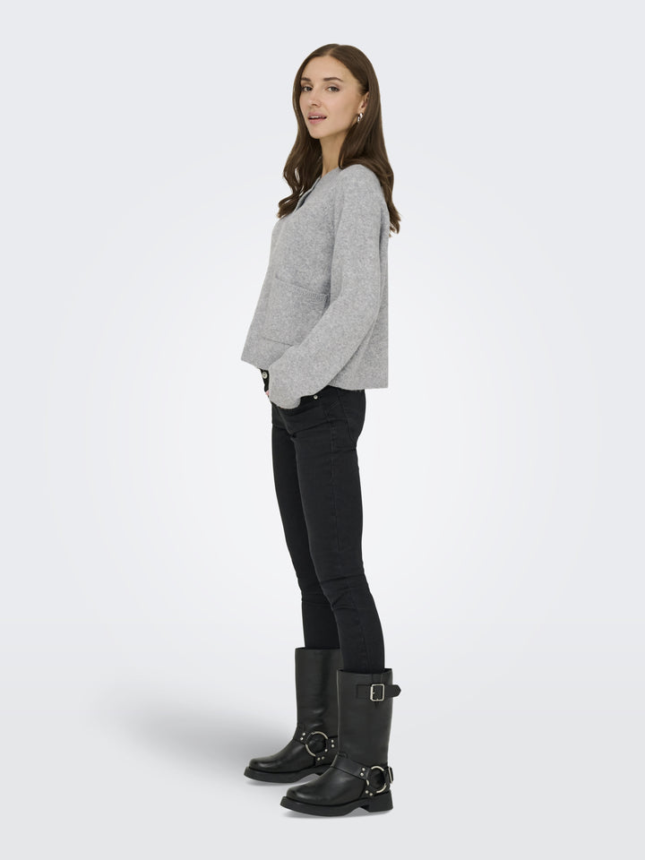ONLPIEMONTE L/S CARDIGAN KNT NOOS, Light Grey Melange 179073 Bild 6