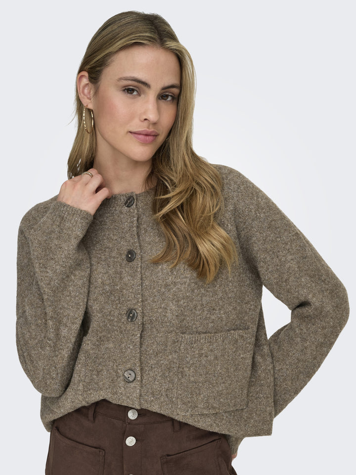 ONLPIEMONTE L/S CARDIGAN KNT NOOS, Walnut/Melange 239935001 Bild 6