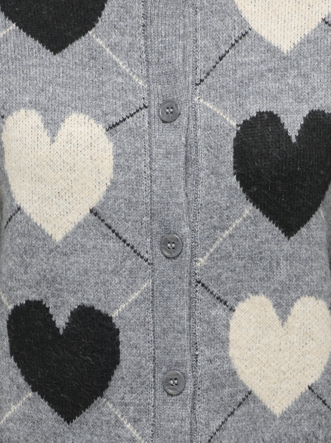 ONLRITU LS O-NECK JAQ CARDIGAN KNT, Medium Grey Melange/Argyle Hearts/B 179075001 Bild 3