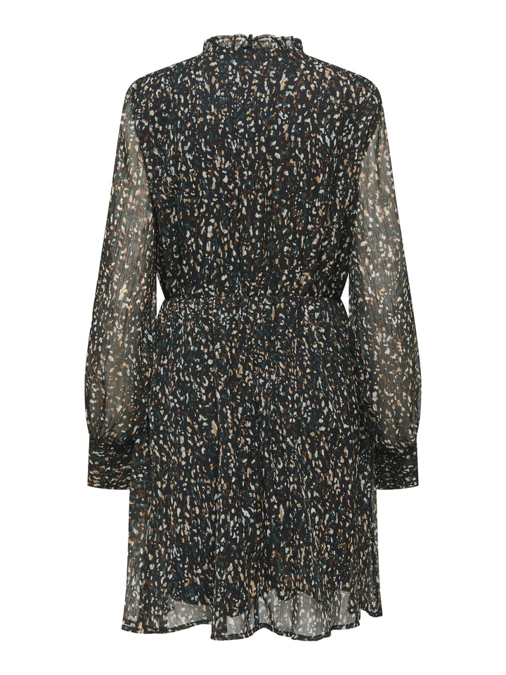 ONLSABBIE LIFE L/S STRING DRESS WVN, Black/Rustic graphic 177911001 Bild 2